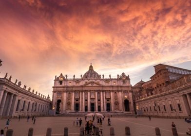 Sunset sky Vatican city 