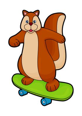 Squirrel Skater Skateboard