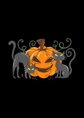 Halloween Cats Pumpkin