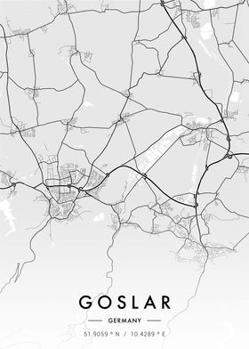 Goslar City Map White