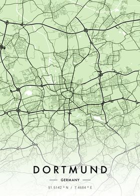 Dortmund City Map Green