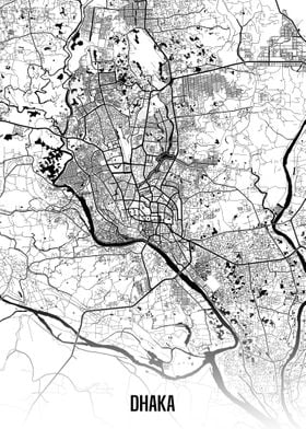 Dhaka white map