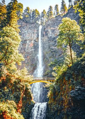 Multnomah Falls Colorful