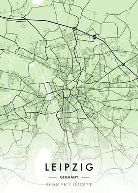 Leipzig City Map Green