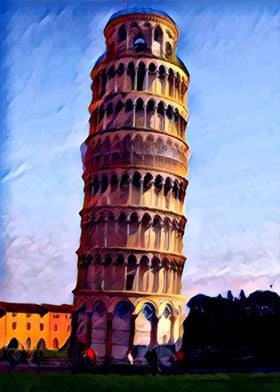 Painted Pisa Tower