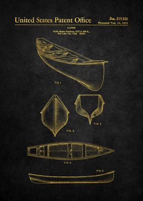 11 Canoe Patent Print