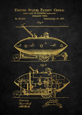 10 Submarine Patent Print