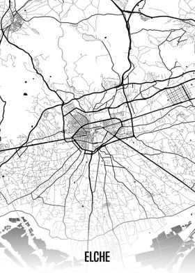 Elche white map