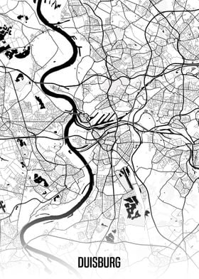 Duisburg white map