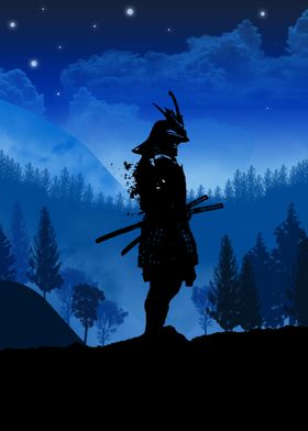 sunset with samurai