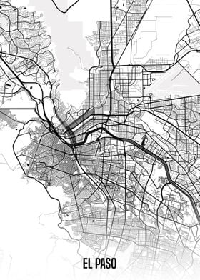 El Paso white map