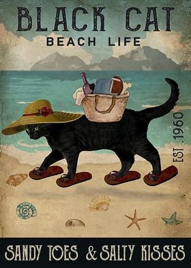 Black Cat' Poster by Rondes Studio | Displate