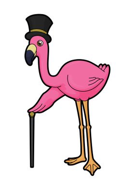 Flamingo Groom Hat Stick