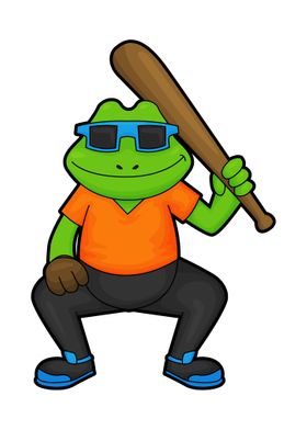 Frog Baseball Sports