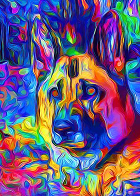 German Shepherd Colorful 4