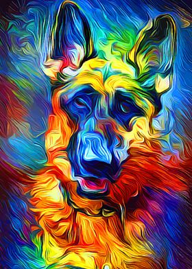 German Shepherd Colorful 2