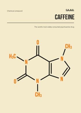 Caffeine Molecule Art