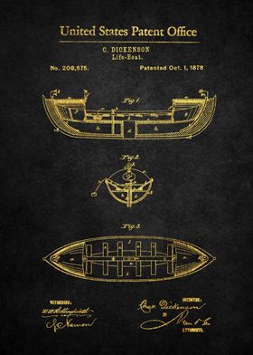 21 Life Boat Patent Print