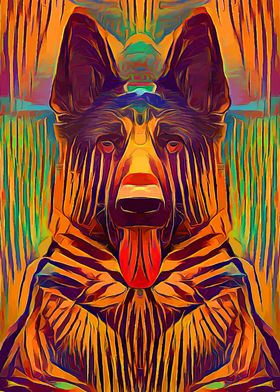 German Shepherd Abstract