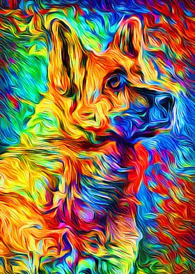 German Shepherd Colorful 3