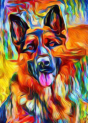 German Shepherd Colorful