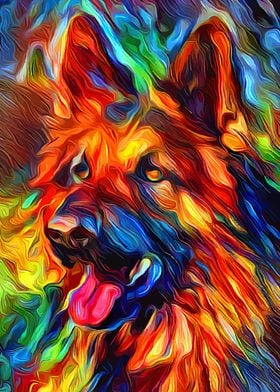 German Shepherd Colorful 5