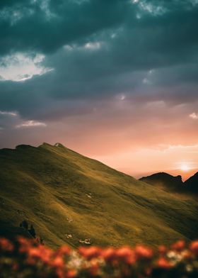 Sunset in the alps