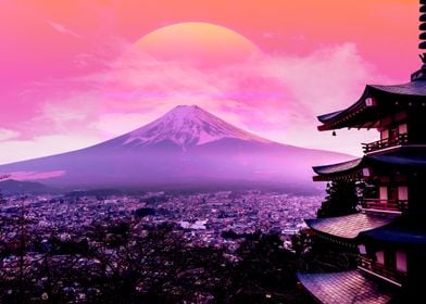 fuji mountain synthwave