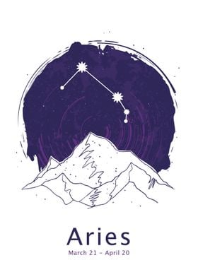 Aries zodiac sign night