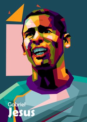 Gabriel Jesus In Popart Poster By Amirudin 06 Displate