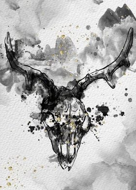 Creepy deer skull