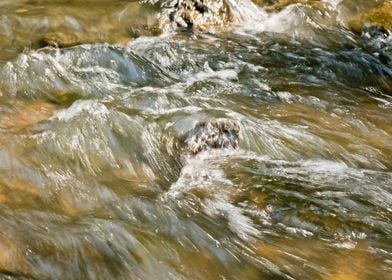 Water flowing over rocks