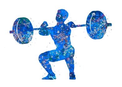 Weightlifter blue art