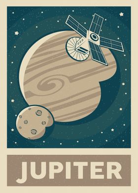 Jupiter retro poster