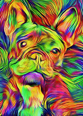 French Bulldog Colorful