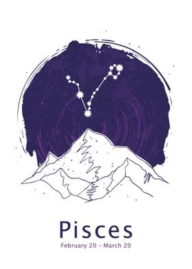 Pisces zodiac sign night