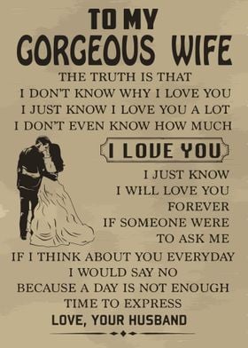 TO MY GORGEOUS WIFE 