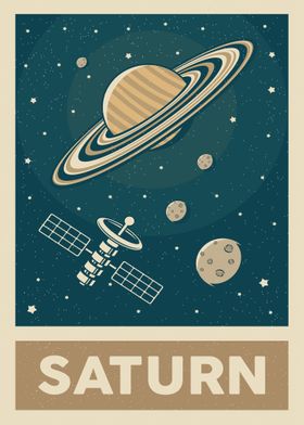Saturn retro poster