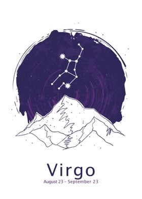 Virgo zodiac sign night