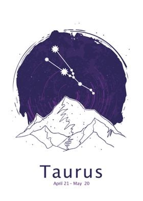 Taurus zodiac sign night