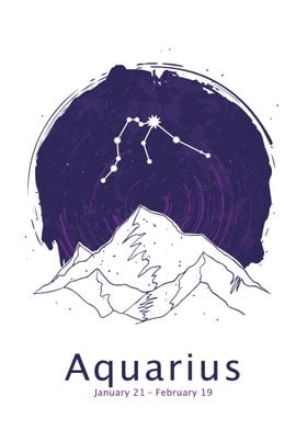Aquarius zodiac sign night