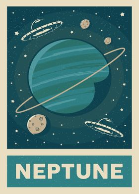 Neptune retro poster