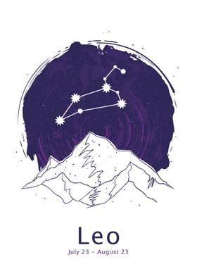 Leo zodiac sign night