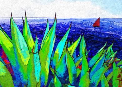 Seascape Agave Sailboat