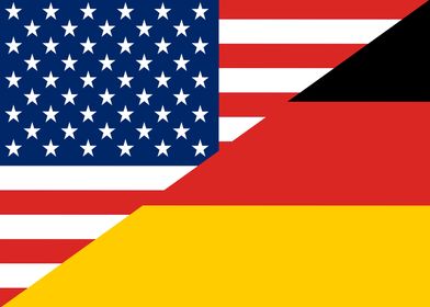 USA GERMANY SPLIT FLAG