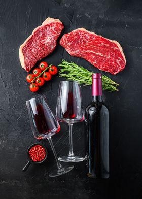 Wine and meat