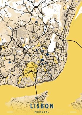 Lisbon Lisboa City Map