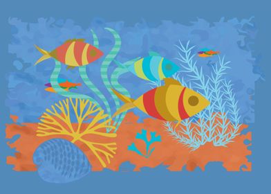 Sea Bottom Fish Coral