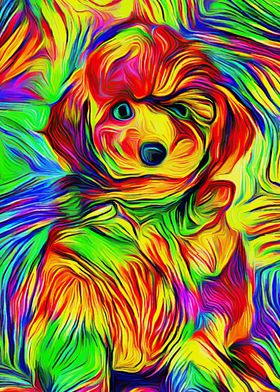 Toy Poodle Colorful