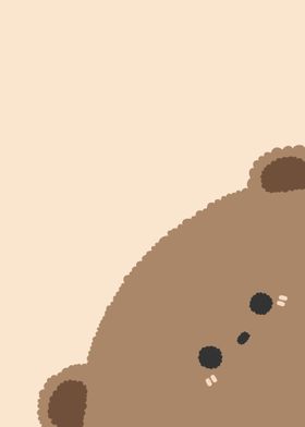 cute brown bear peeking
